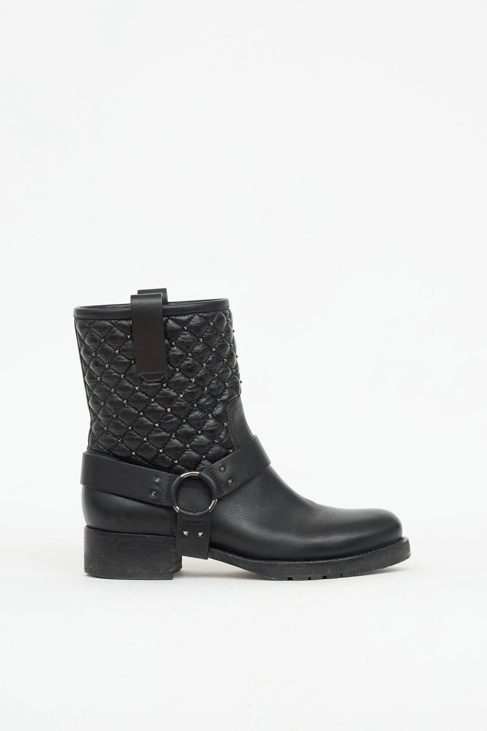Quilted Rockstud Ankle Boot sold by VSP Consignment