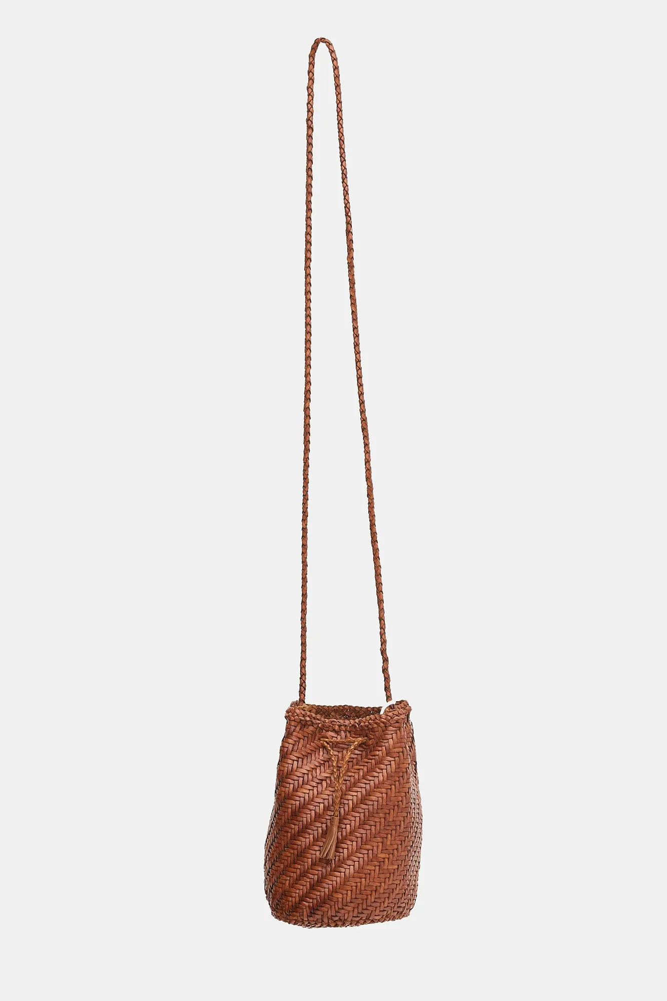 Woven Leather PomPom Bucket Bag sold by VSP Consignment product image thumbnail 2
