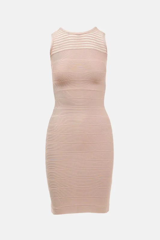 Striped Mesh Bandage Dress made by Herve Leger