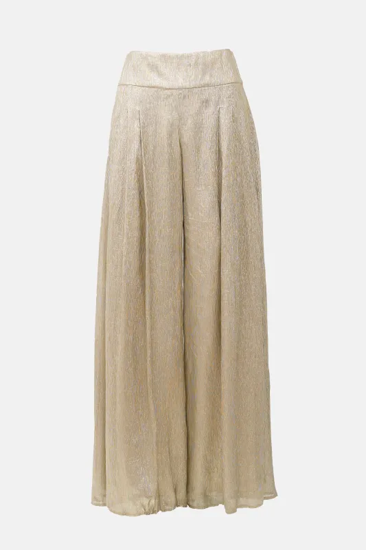 Metallic Plisse Wide Leg Pant sold by VSP Consignment
