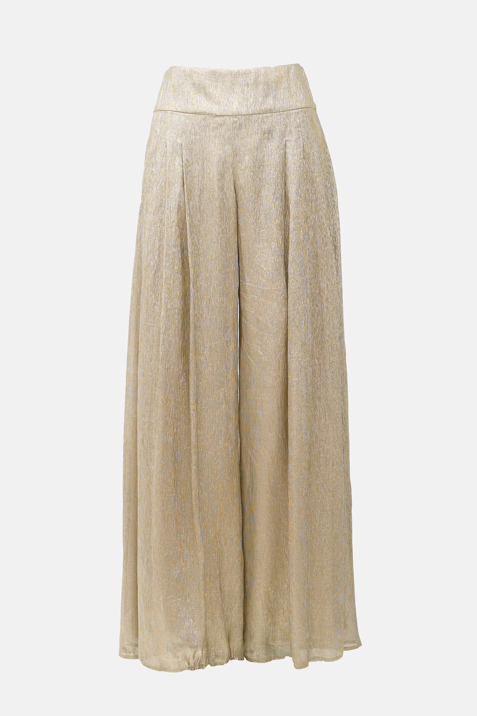 Metallic Plisse Wide Leg Pant sold by VSP Consignment