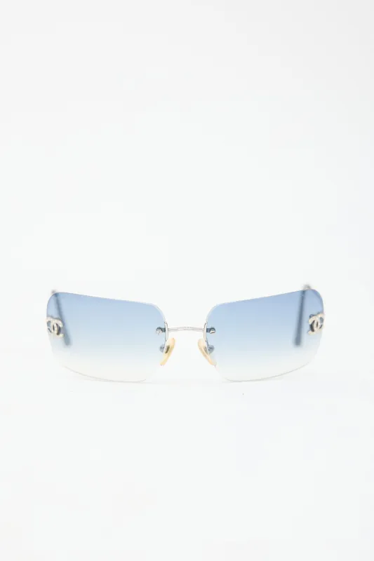 Vintage 4017D Rimless CC Sunglasses made by Chanel