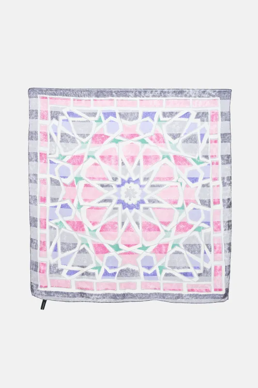 Silk Geometric Scarf made by Balenciaga