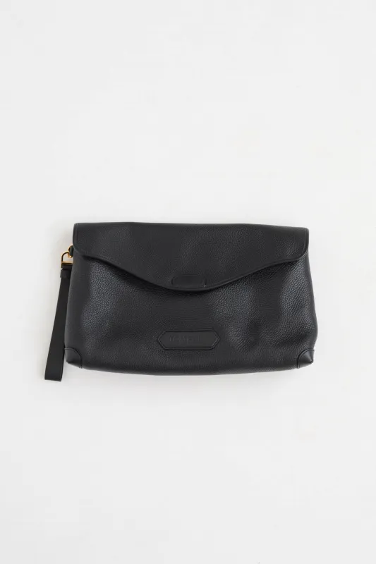 Leather Fold Over Clutch sold by VSP Consignment