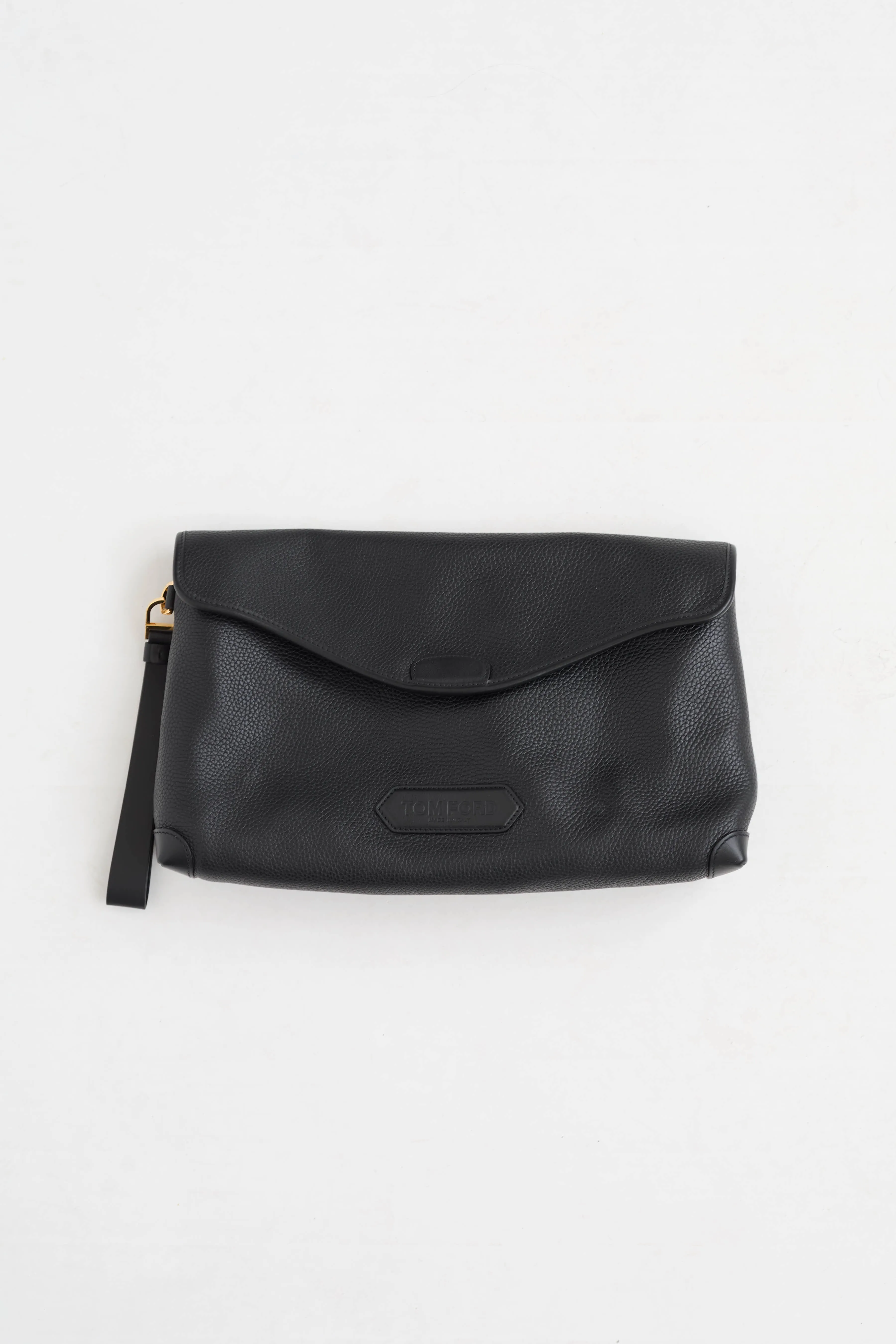 Leather Fold Over Clutch sold by VSP Consignment