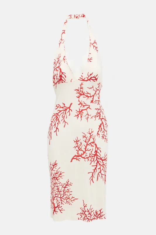 2004 Coral Halter Dress made by RED Valentino