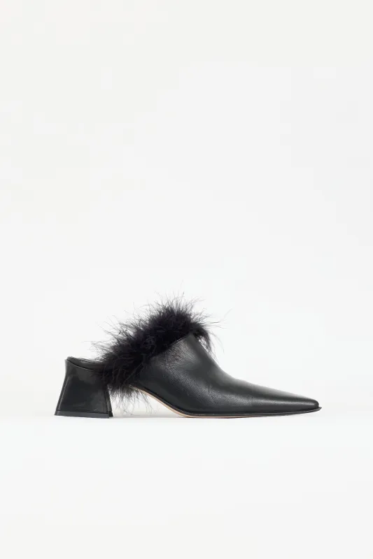 Leather & Feather Mule made by Miista