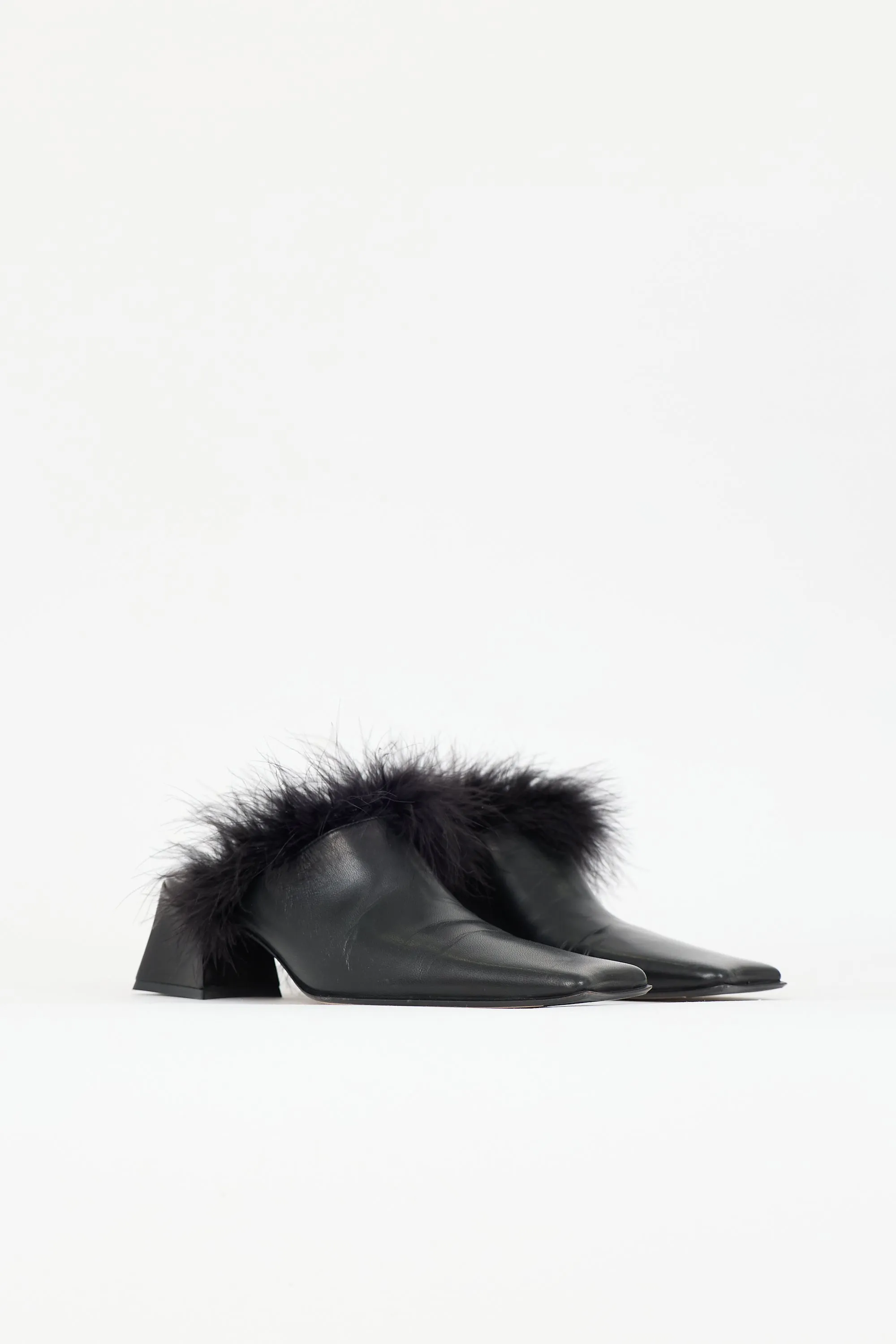 Leather & Feather Mule sold by VSP Consignment product image thumbnail 2