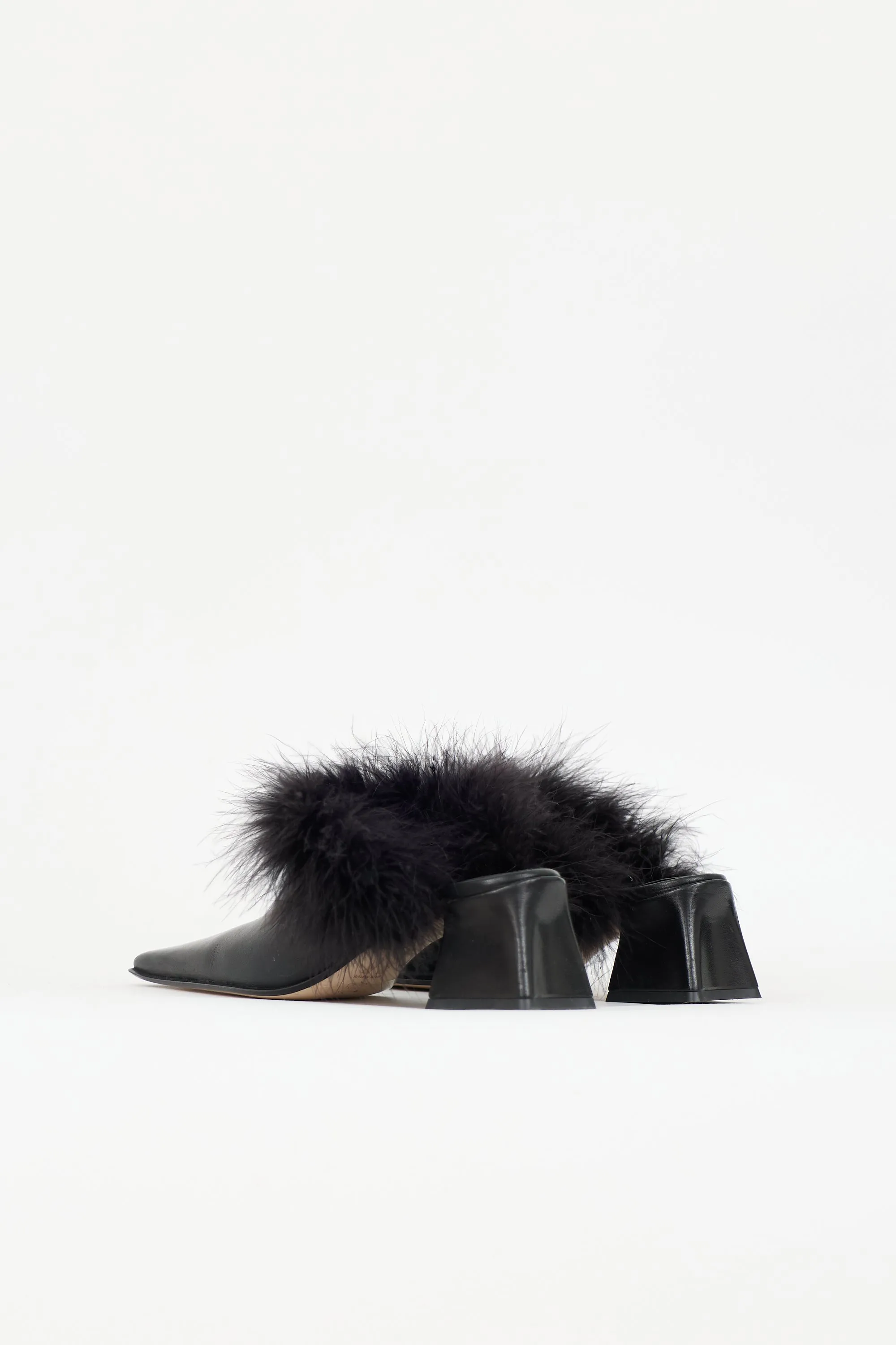 Leather & Feather Mule sold by VSP Consignment product image thumbnail 4