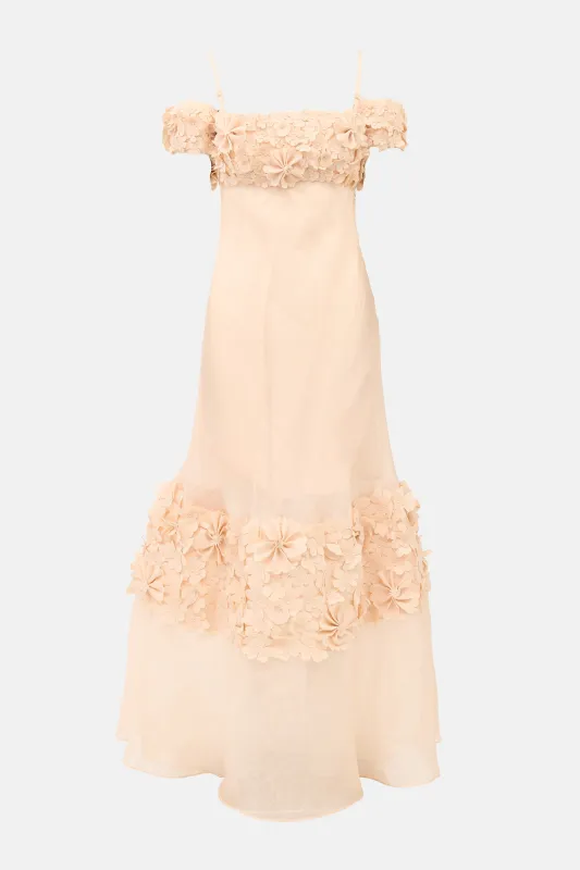 SS 2024 Linen Floral Appliqué Dress sold by VSP Consignment