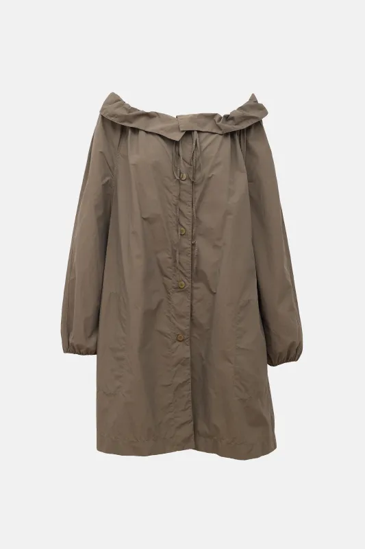 Nylon Drawstring Collar Jacket made by Lanvin