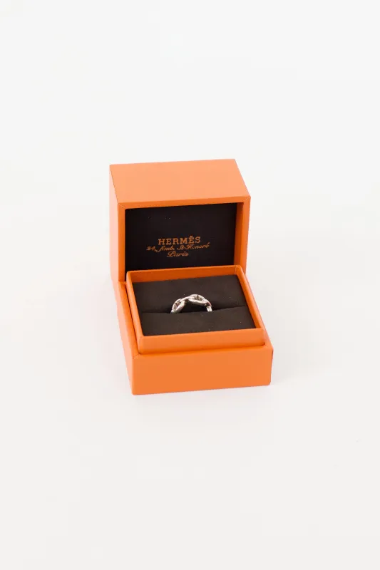 Sterling Silver Chaine D'Ancre Enchainee Ring made by Hermes