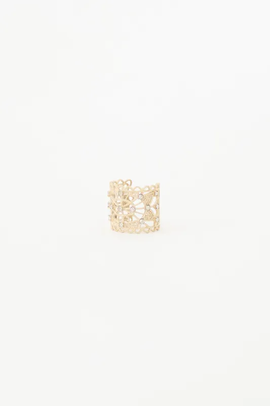 Crystal Cuff Ring made by Dior