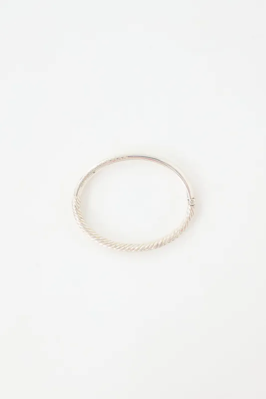 Sterling Silver Sculpted Cable Bangle made by David Yurman