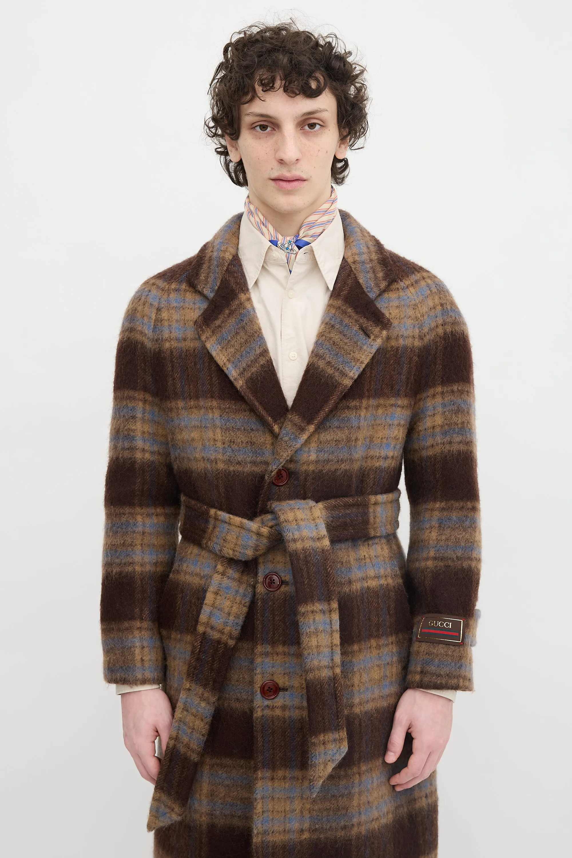 Wool Plaid Belted Coat sold by VSP Consignment product image thumbnail 2