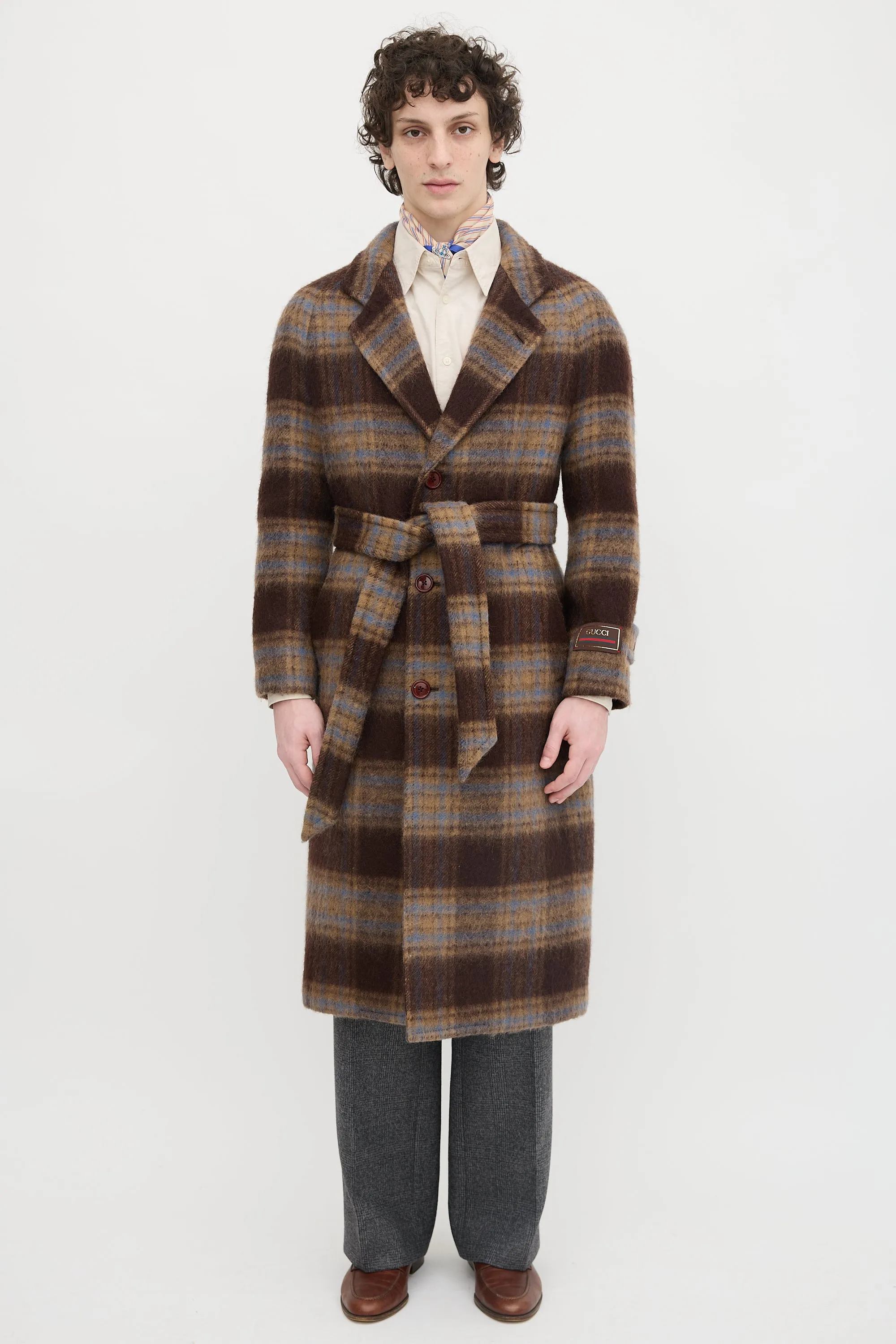 Wool Plaid Belted Coat sold by VSP Consignment