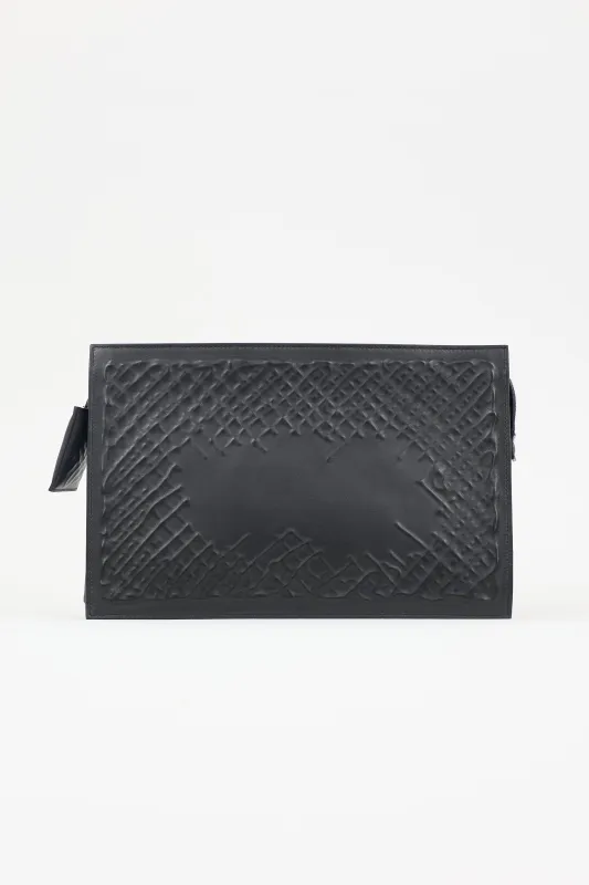 Textured Leather Pouch sold by VSP Consignment