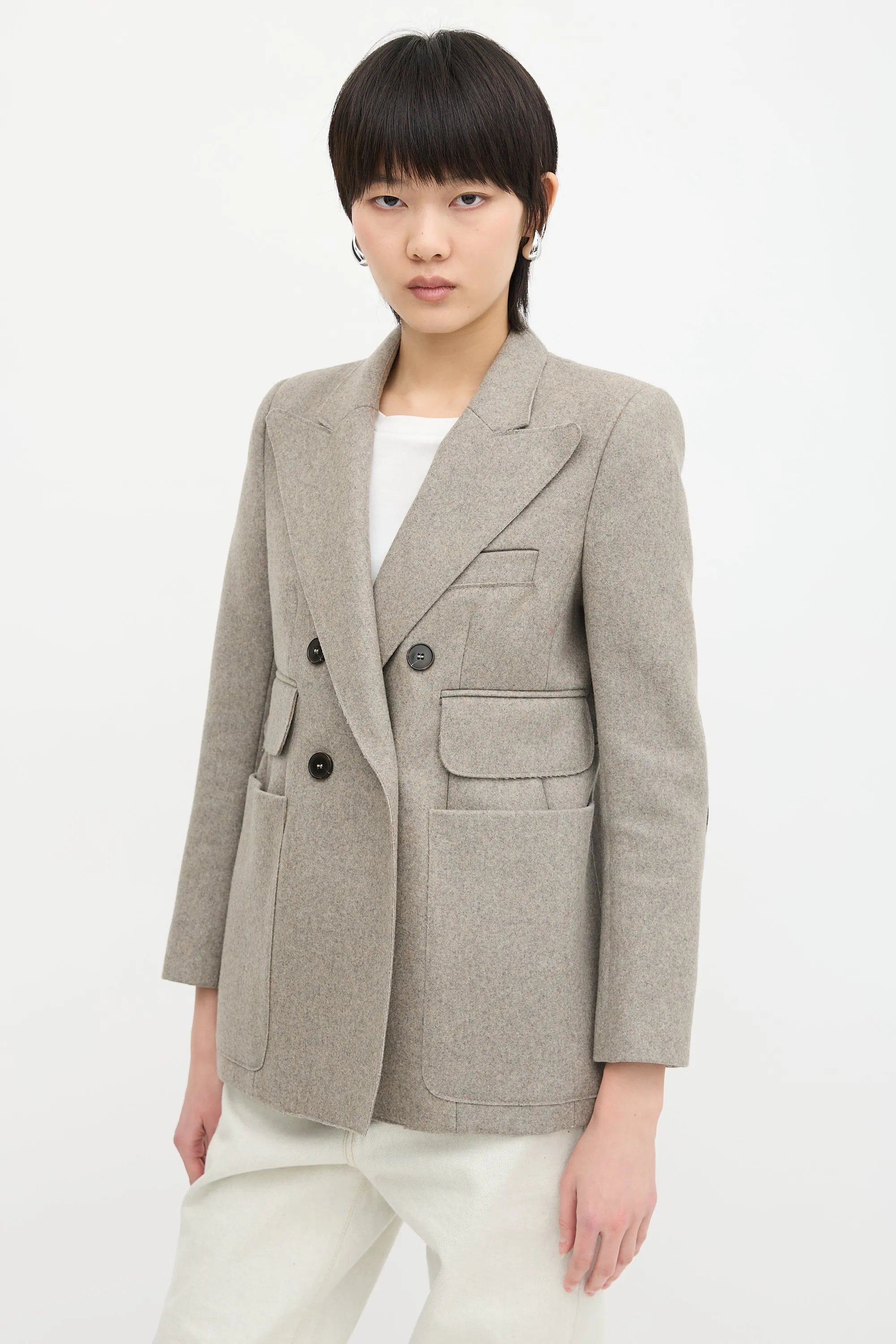 Wool Peak Collar Jacket sold by VSP Consignment product image thumbnail 3