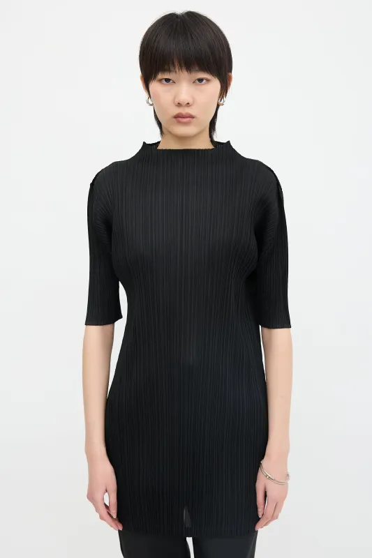 Pleated Mock Neck Top made by Issey Miyake