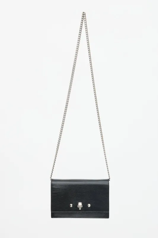 Leather Small Skull Chain Flap Bag made by Alexander McQueen