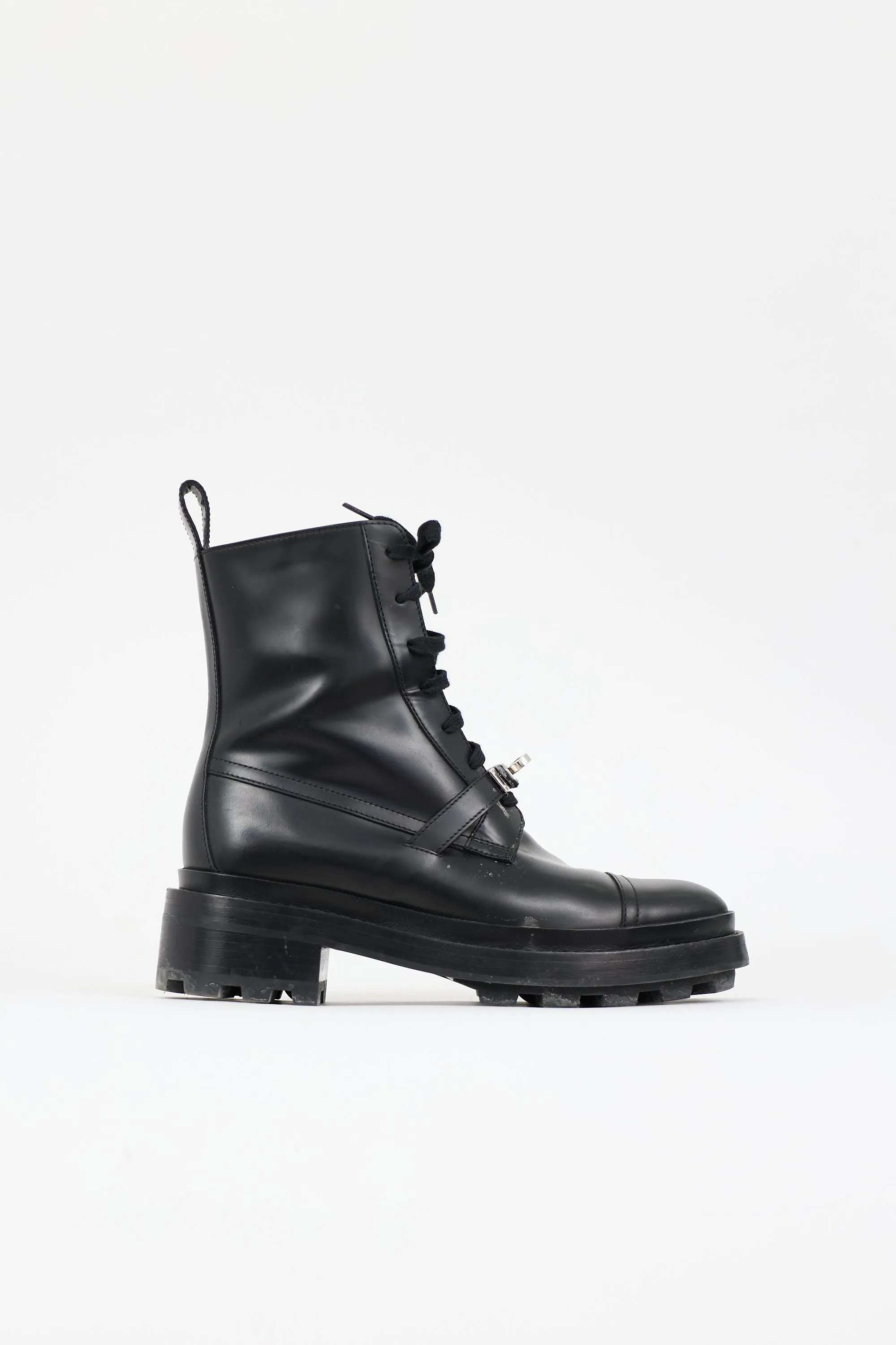 Leather Funk Combat Boot sold by VSP Consignment