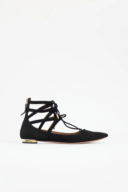 Suede Belgravia Cage Flat made by Aquazzura