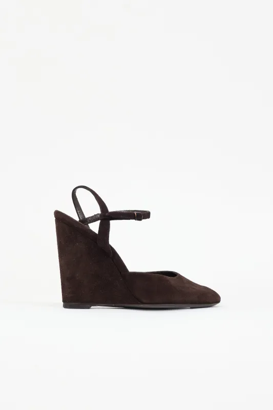 Suede Peep Toe Wedge Heel made by Balenciaga