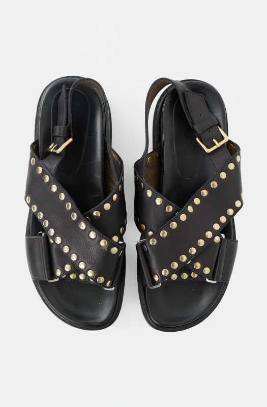 Leather Studded Fussbett Sandal made by Marni