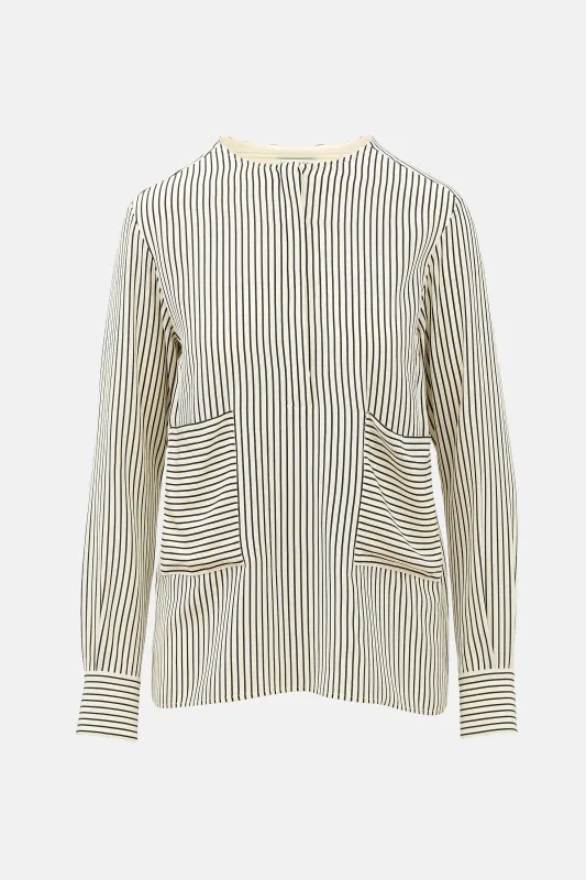 Silk Striped Blouse made by VSP Consignment