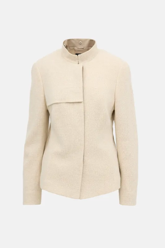 Wool Stand Collar Jacket made by Akris