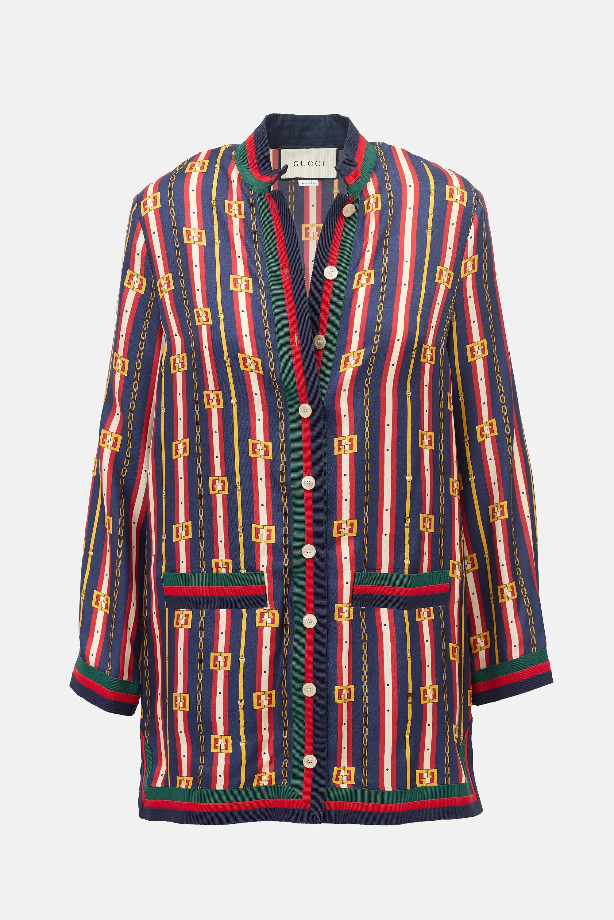 2018 Silk GG Chain Stripe Shirt sold by VSP Consignment