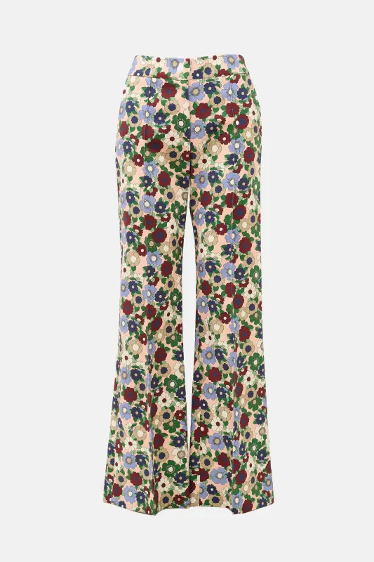 Floral Wide Leg Pintuck Trouser made by Smythe