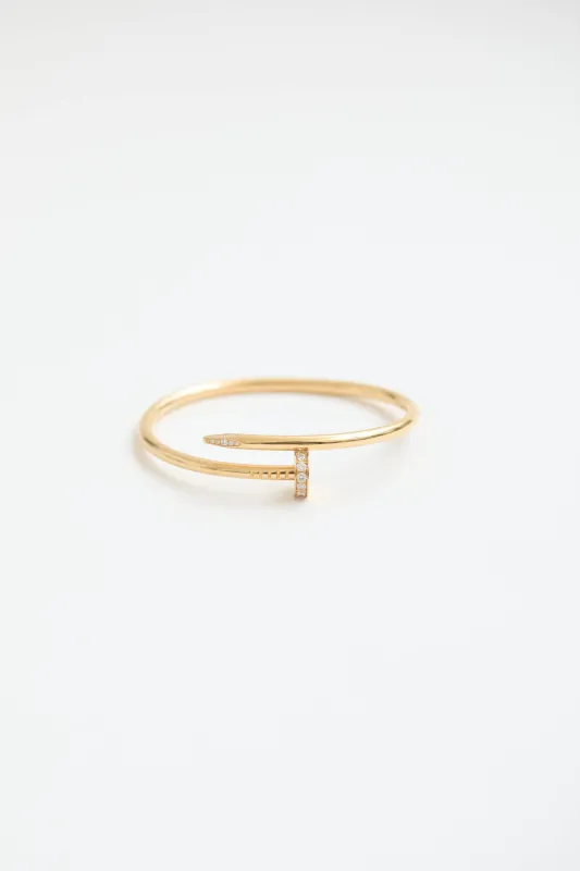 18K Gold Juste Un Clou Diamond Nail Bangle made by Cartier