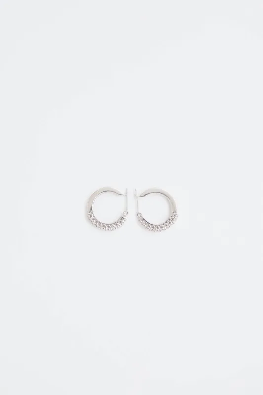 14K White Gold Diamond Hoop Earrings made by VSP Consignment