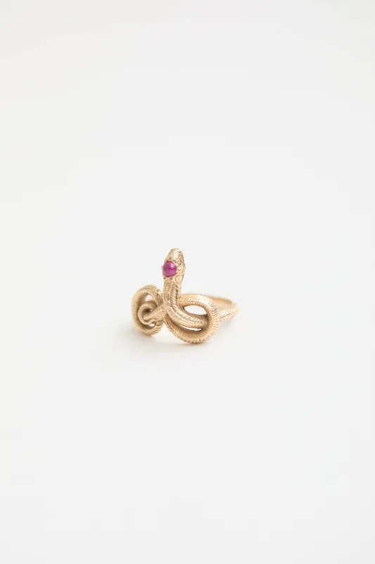 14K Yellow Gold Ruby Tangled Ring made by VSP Consignment