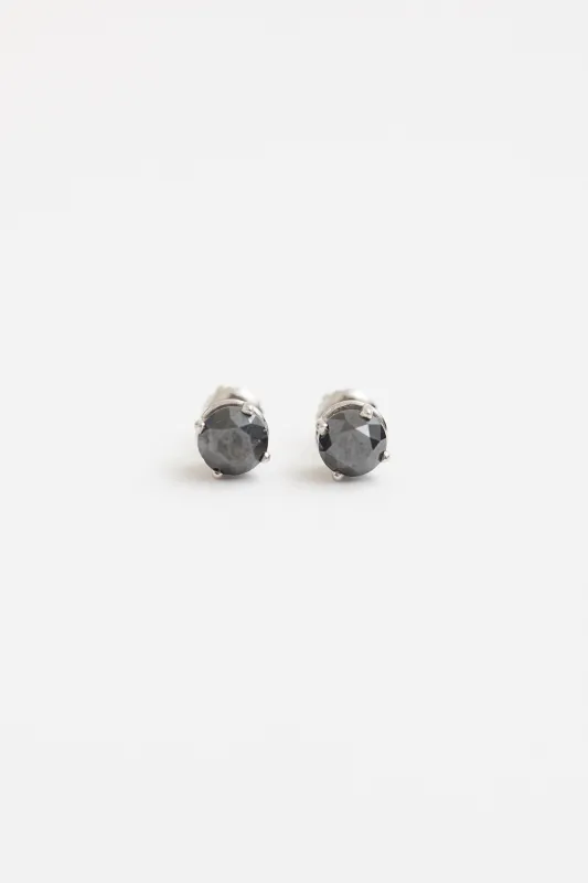 14K White Gold Diamond Stud Earrings made by VSP Consignment