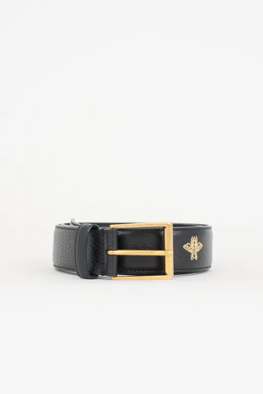 Leather Star & Bee Belt made by Gucci
