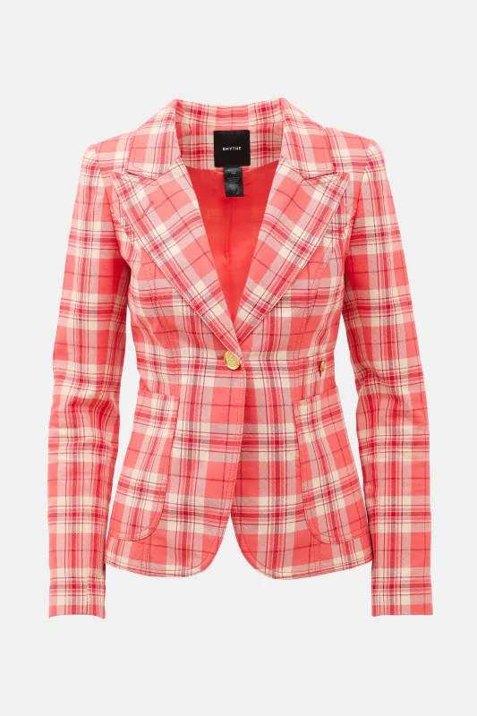 Plaid Patch Pocket Duchess Blazer made by Smythe