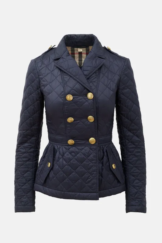 Brit Quilted Double Breasted Jacket made by Burberry