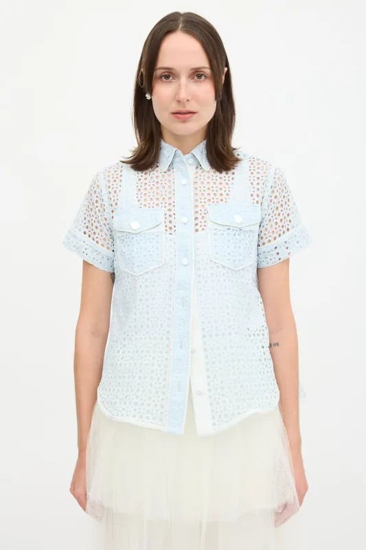 Eyelet A-Line Blouse made by VSP Consignment