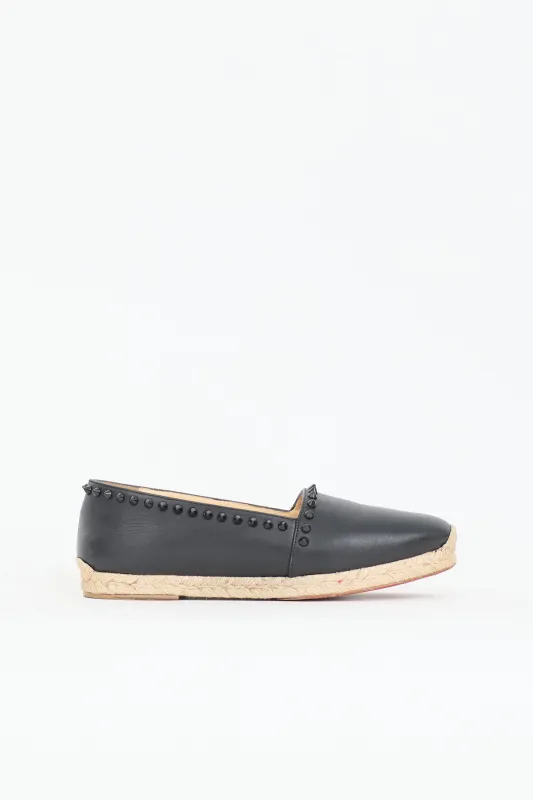 Leather Ares Espadrille Flat made by Christian Louboutin