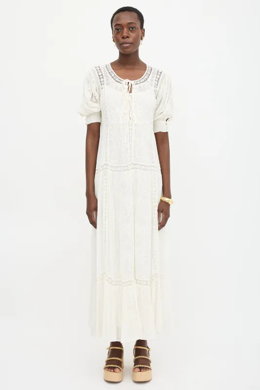 Floral Embroidered Tie Dress sold by VSP Consignment