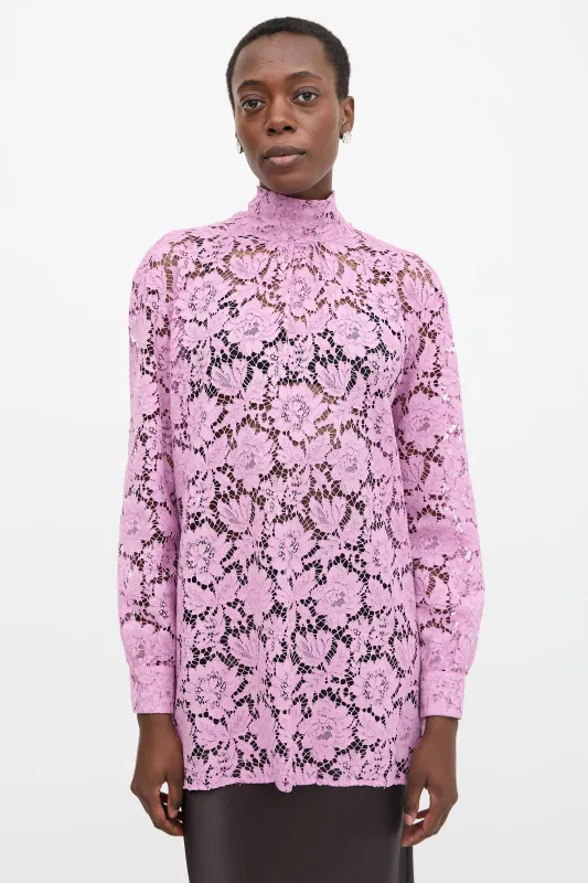 Lace Tie Tunic Blouse made by Valentino