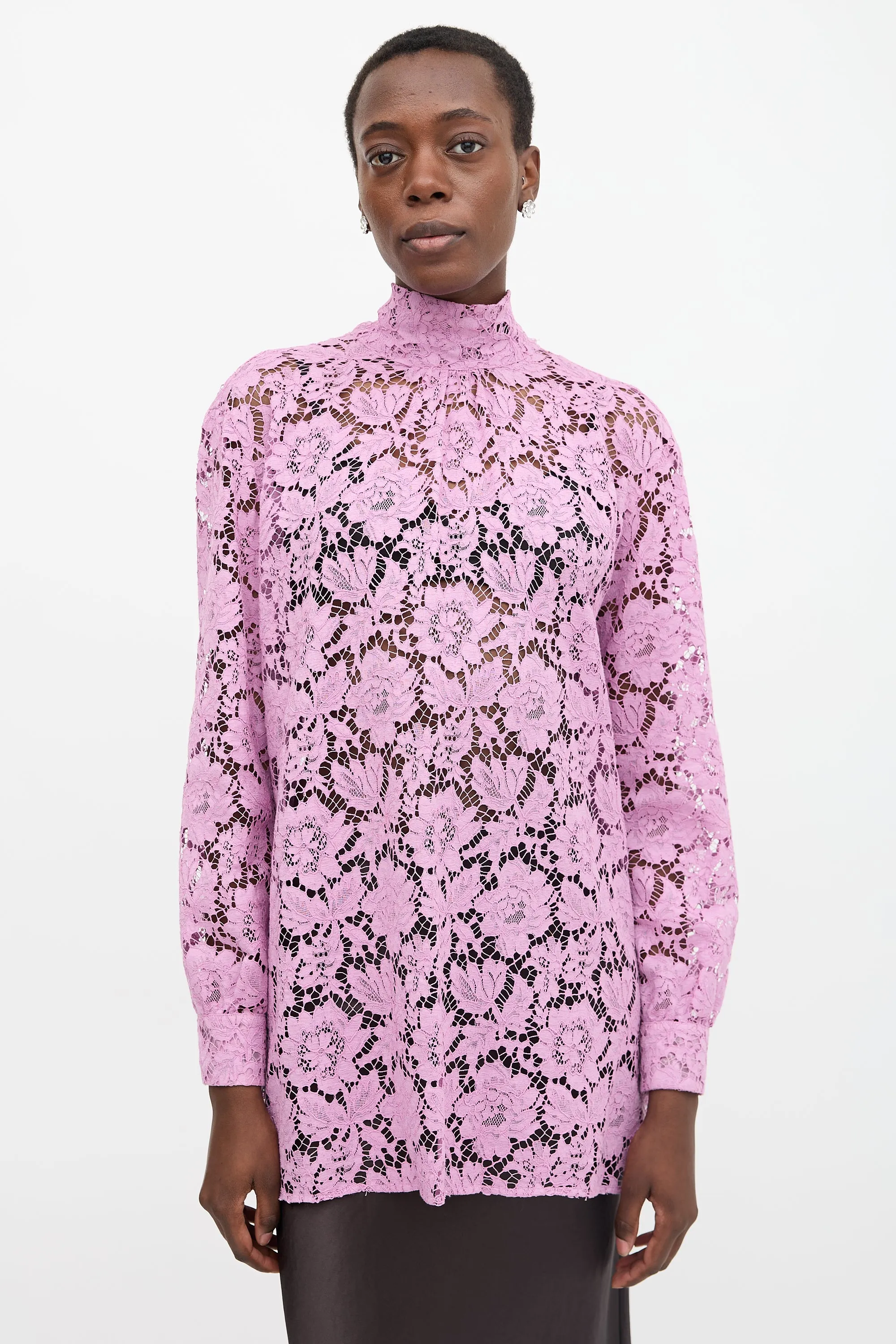 Lace Tie Tunic Blouse sold by VSP Consignment