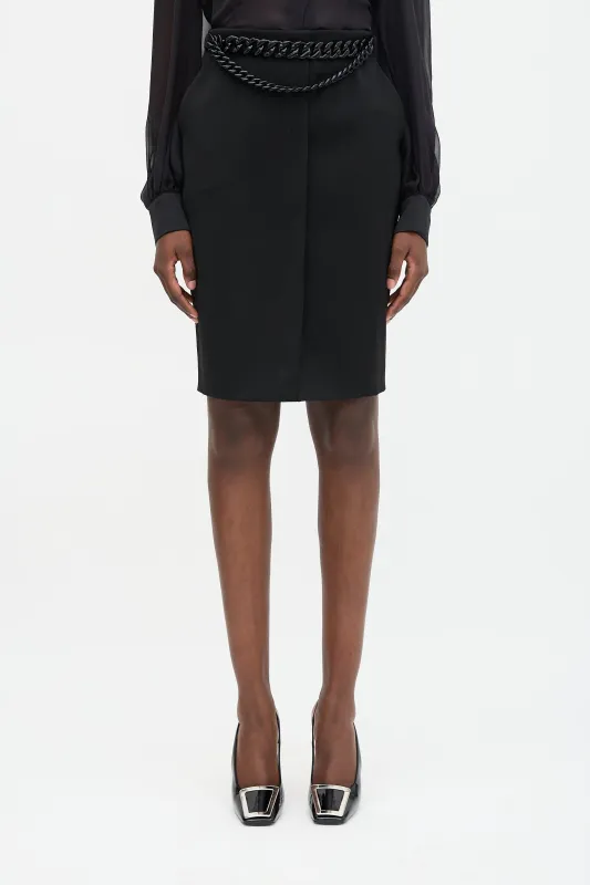 Wool Chain Pencil Skirt sold by VSP Consignment
