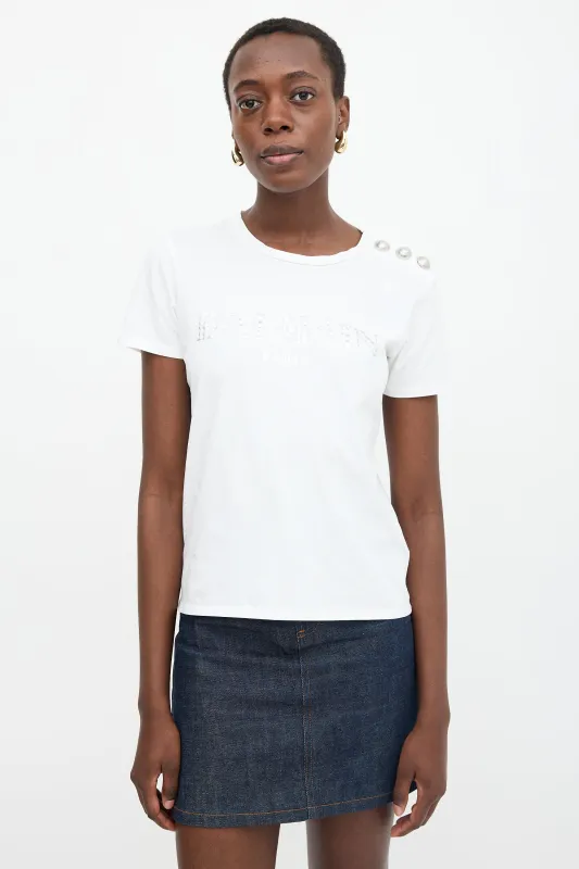 Button Logo T-Shirt made by Balmain