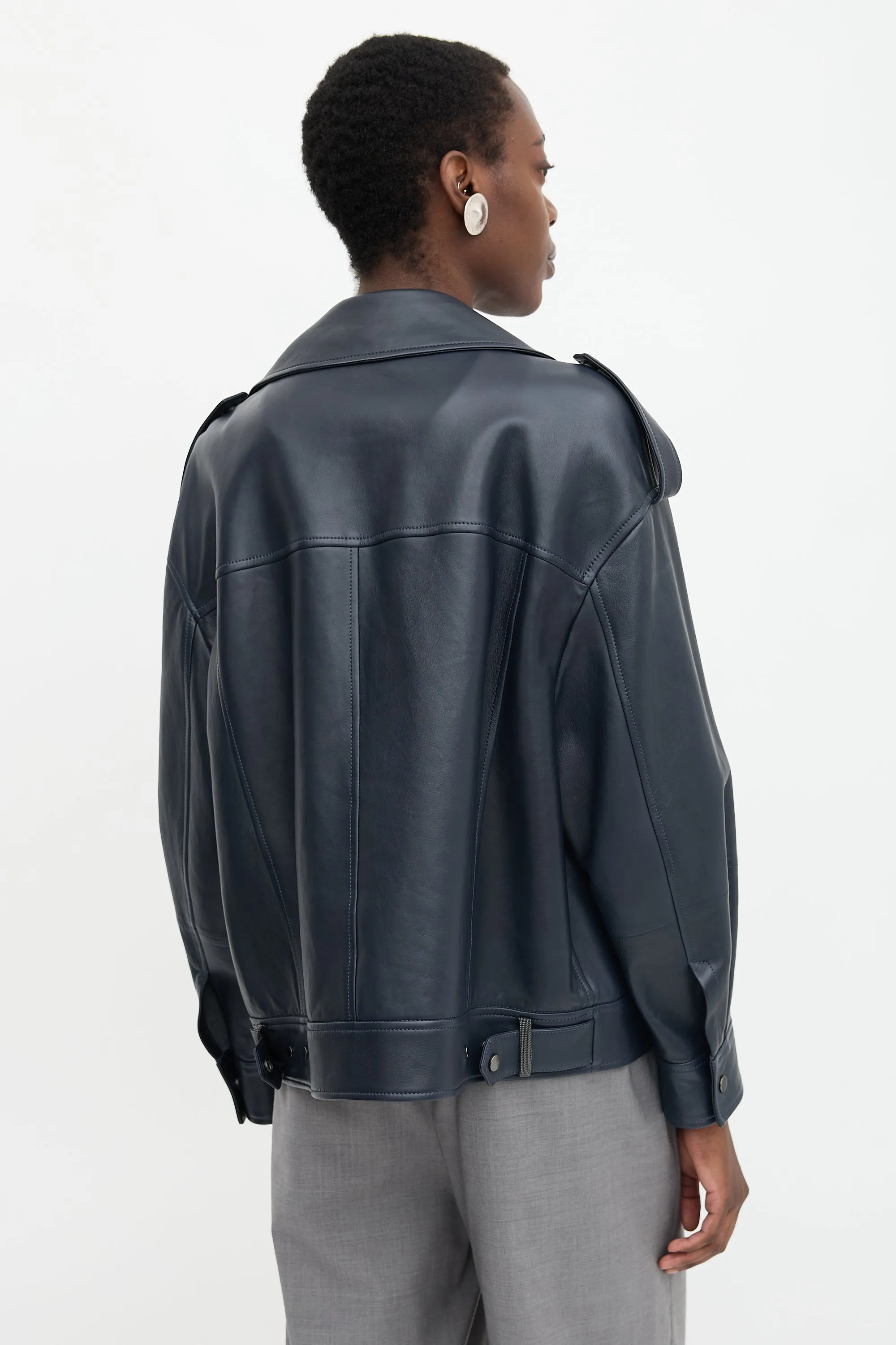 Leather Biker Jacket sold by VSP Consignment product image thumbnail 4