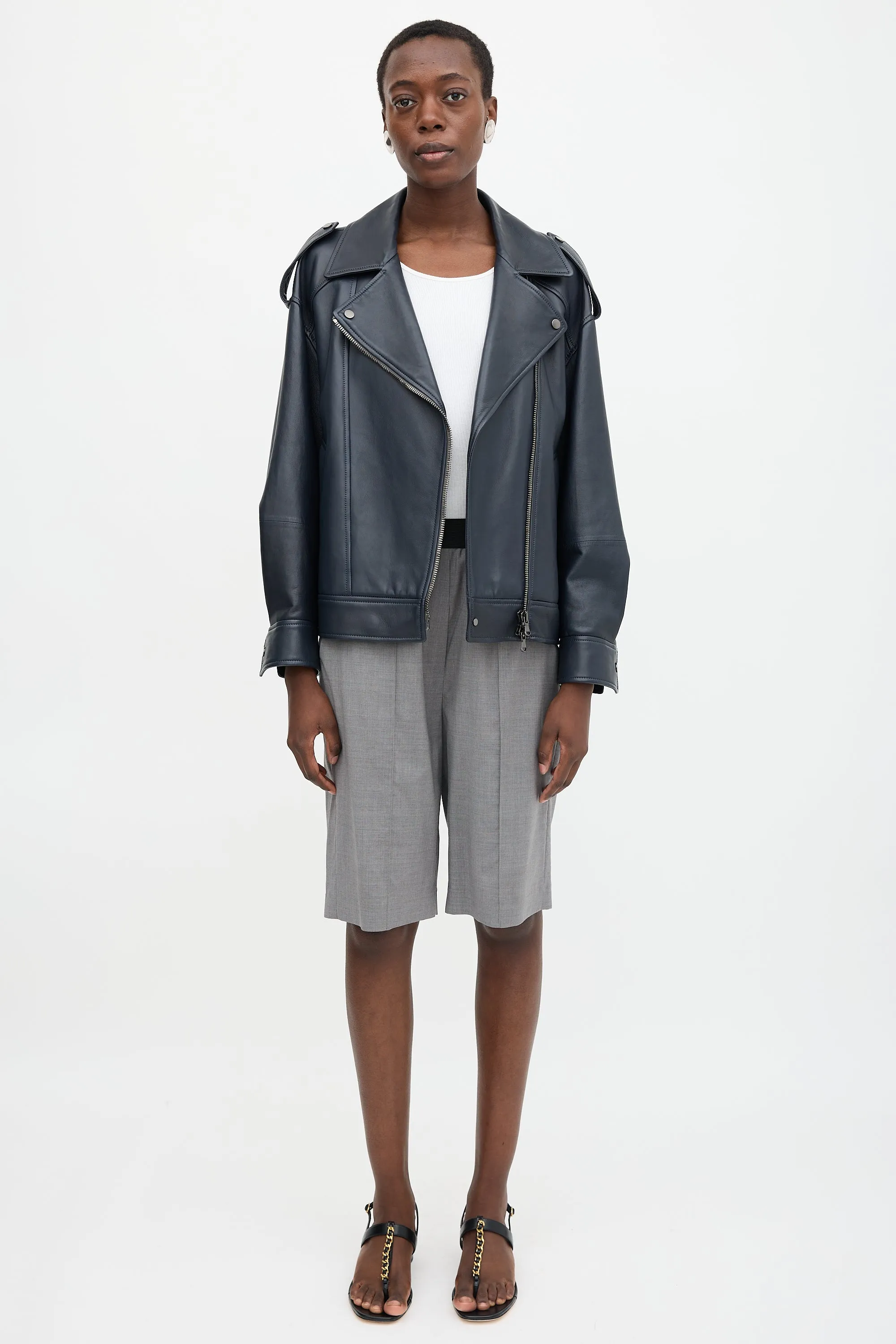 Leather Biker Jacket sold by VSP Consignment product image thumbnail 2