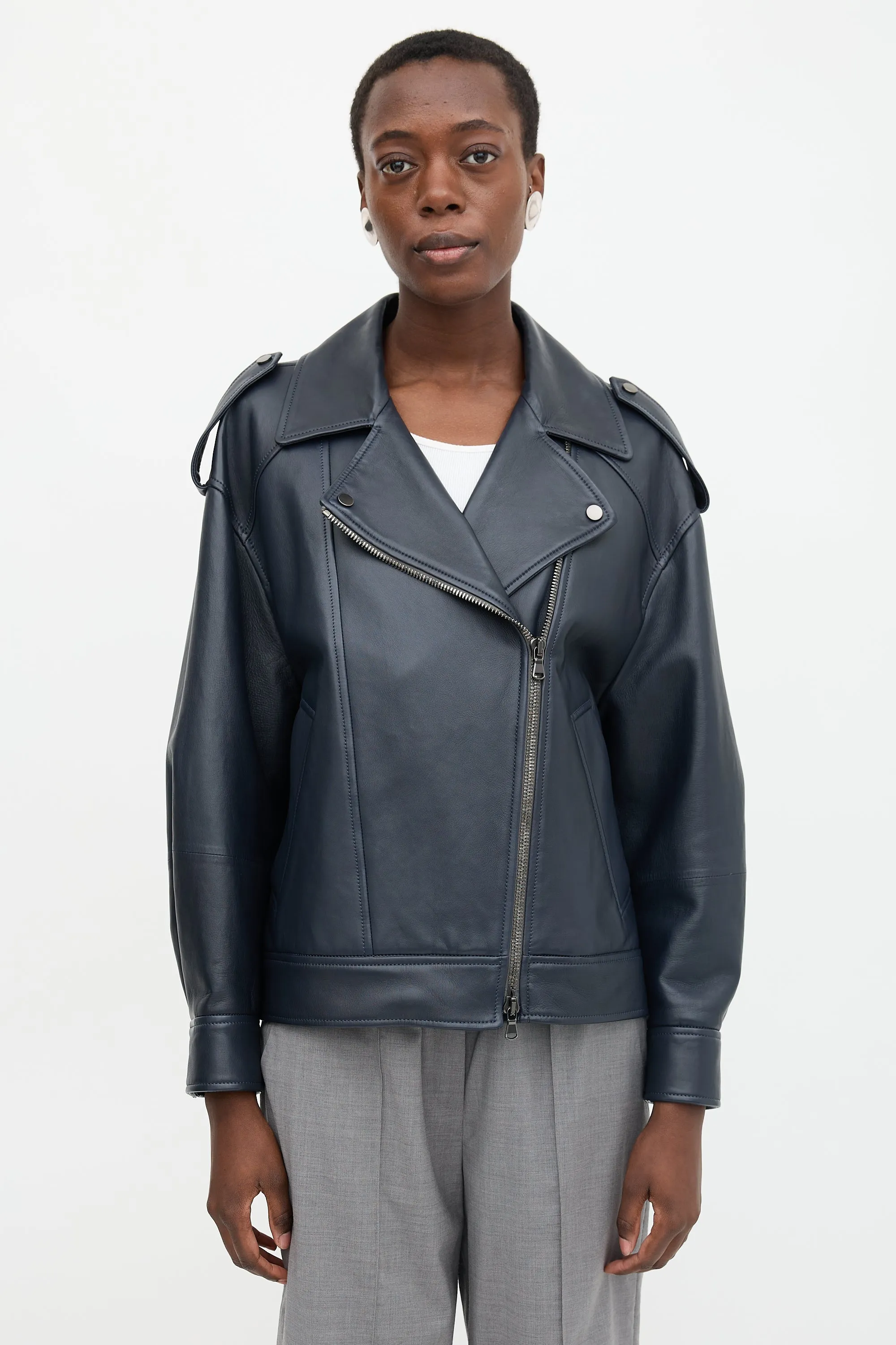 Leather Biker Jacket sold by VSP Consignment