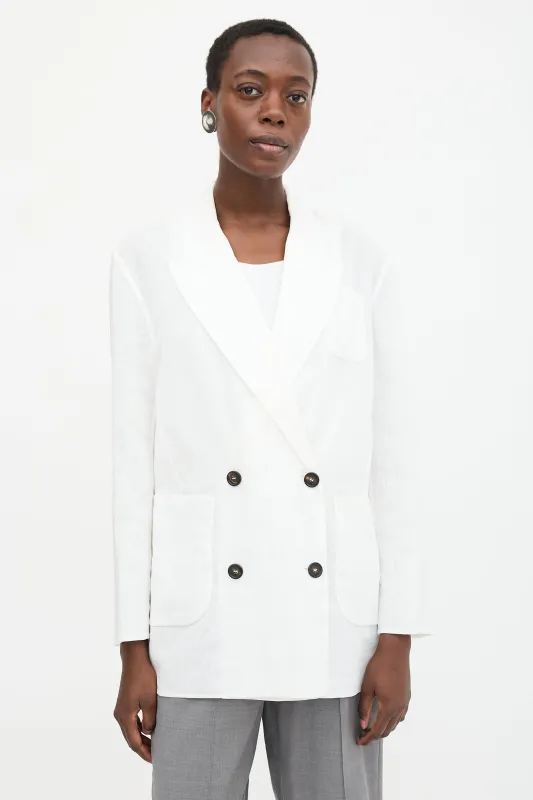 Chiffon Double Breasted Blazer made by Brunello Cucinelli